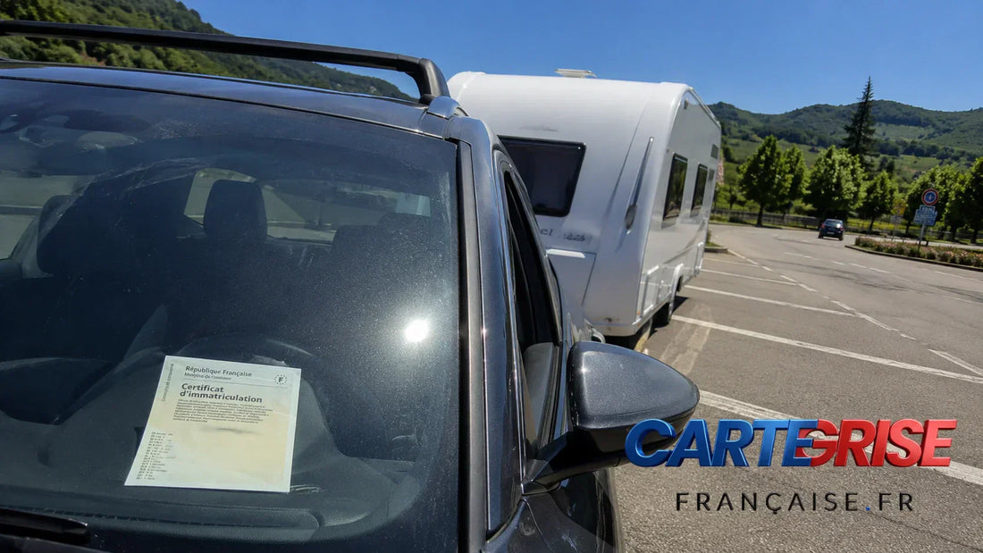 Remorque et caravane sur route — carte grise remorque 2026 obligatoire PTAC 500 kg caravane immatriculation démarches