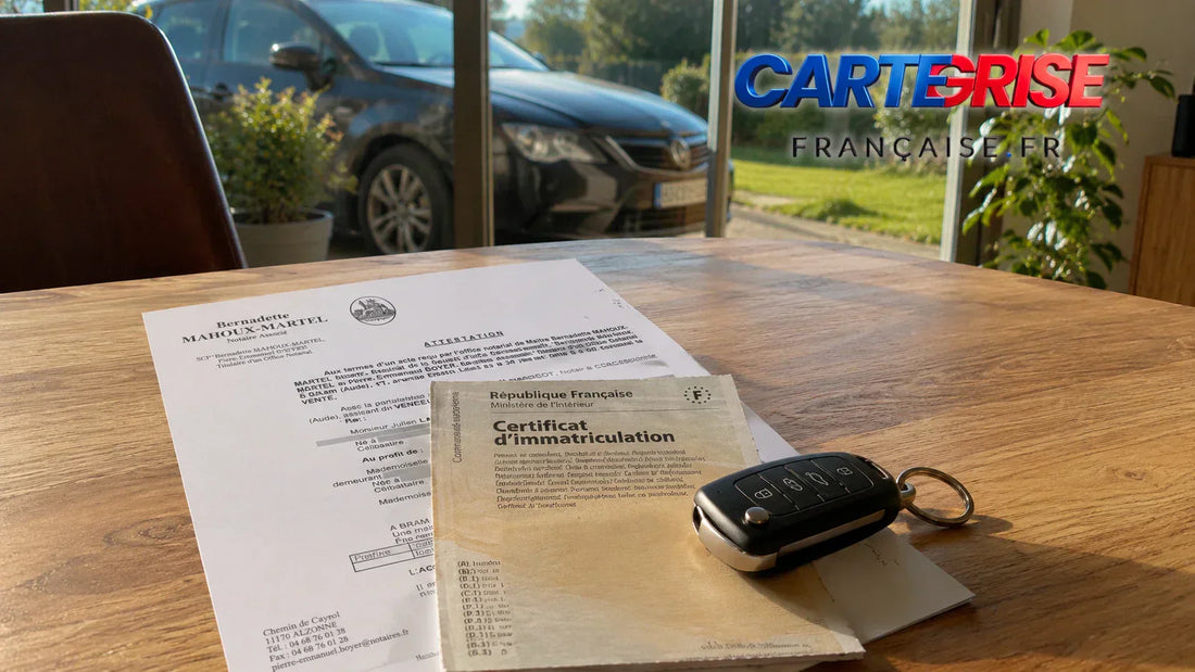 Documents de succession et carte grise — transfert carte grise après décès 2026 héritier acte notoriété exonération taxe régionale