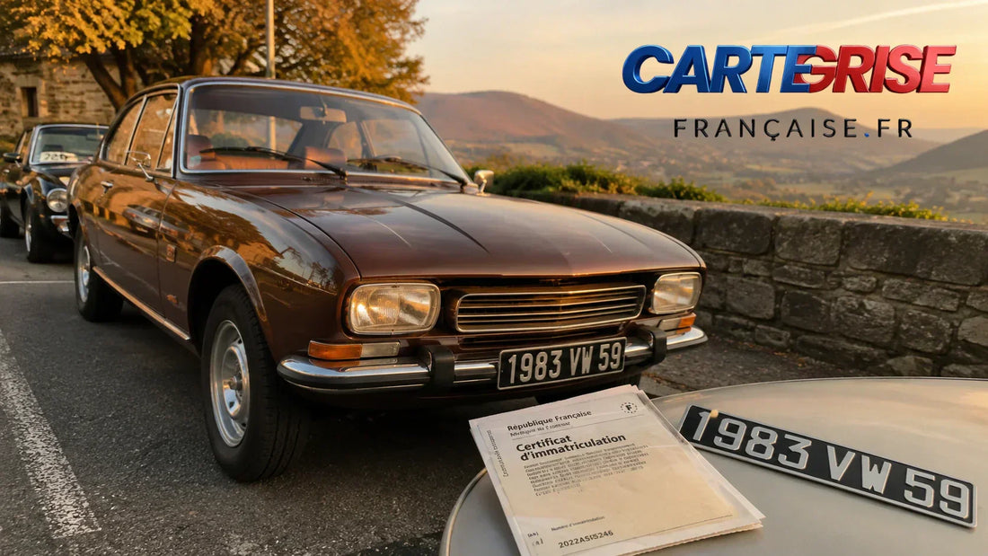Voiture ancienne de collection — carte grise véhicule de collection 2026 FFVE attestation plaque noire ZFE exemption CT 5 ans mention Z1