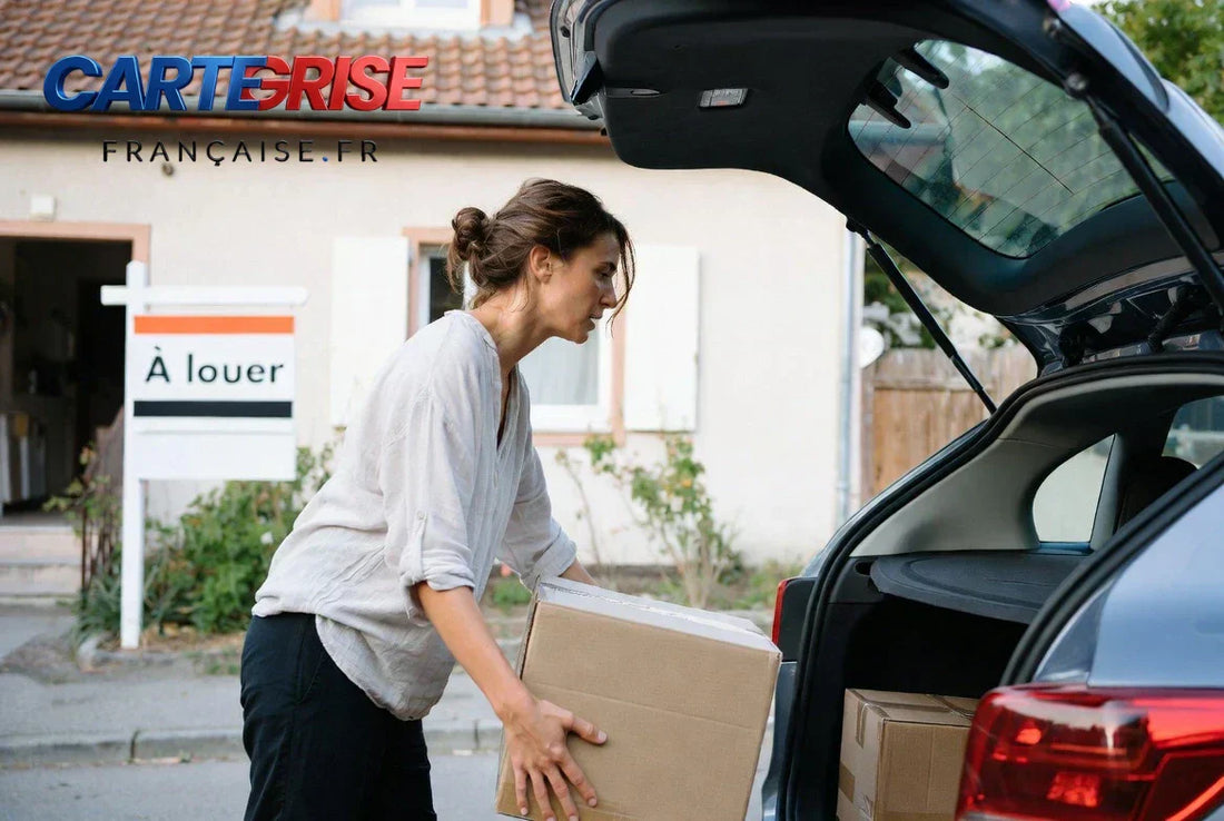 Valises et clés de voiture devant un avion — démarches carte grise pour déménagement à l'étranger France 2026
