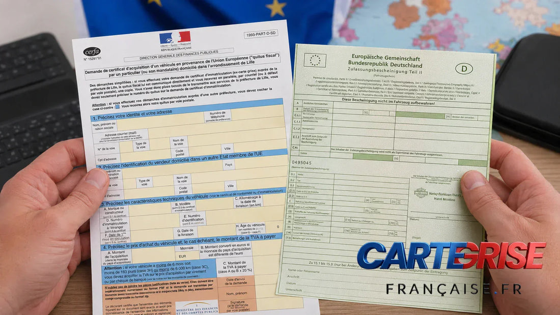 Formulaire quitus fiscal et carte grise étrangère — importation véhicule UE France 2026 procédure ANTS