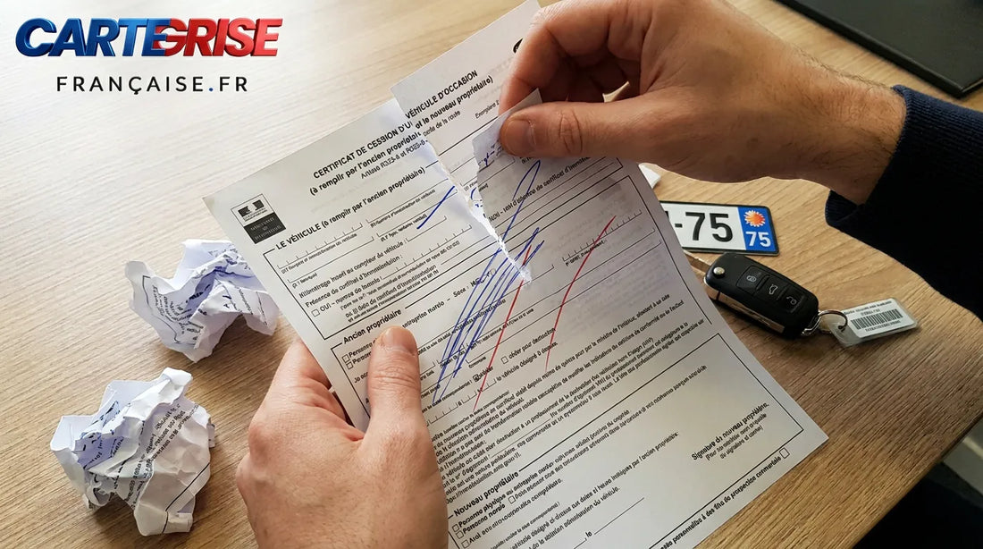 Formulaire de cession barré et clés de voiture — annulation cession véhicule 2026 procédure ANTS France
