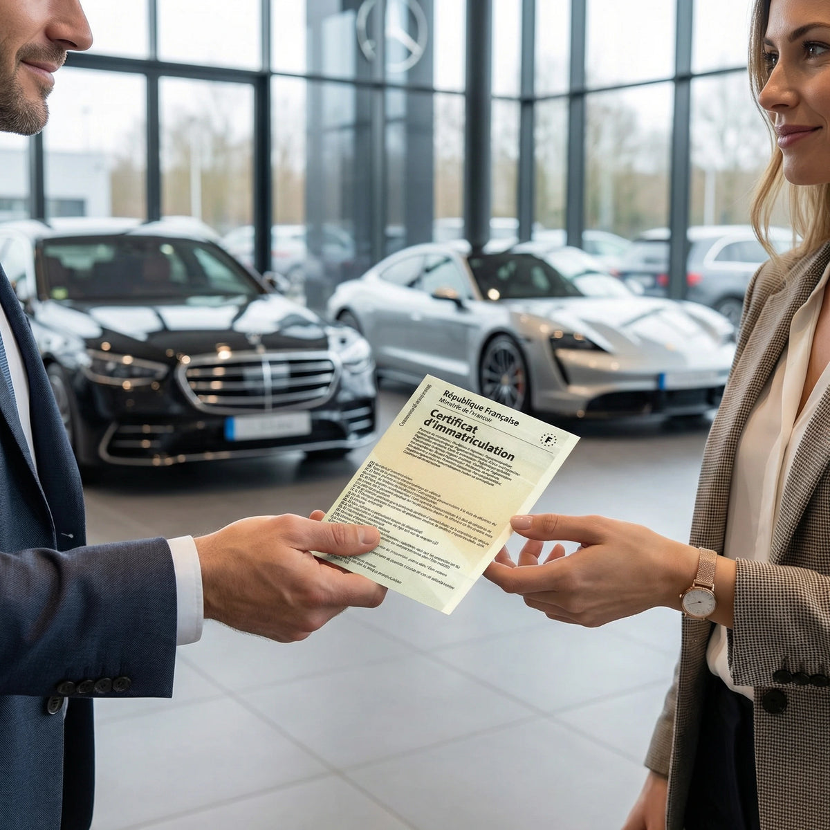 Remise d'une carte grise lors d'un achat de véhicule – changement de titulaire en ligne