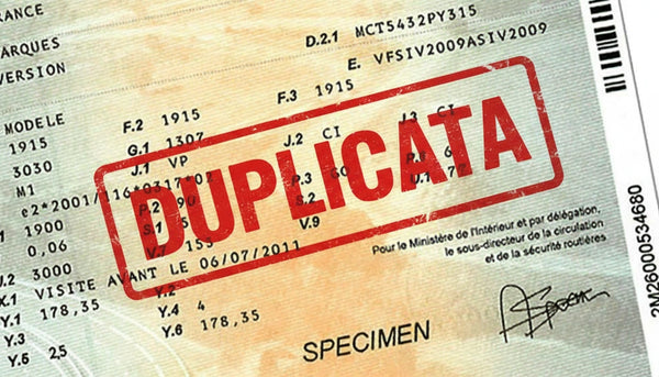 Duplicata carte grise